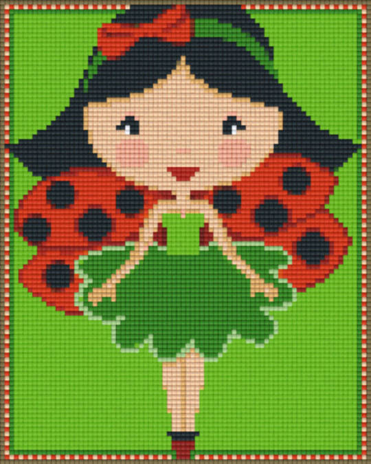 Ladybug Girl Four [4] Baseplate PixelHobby Mini-mosaic Art Kit